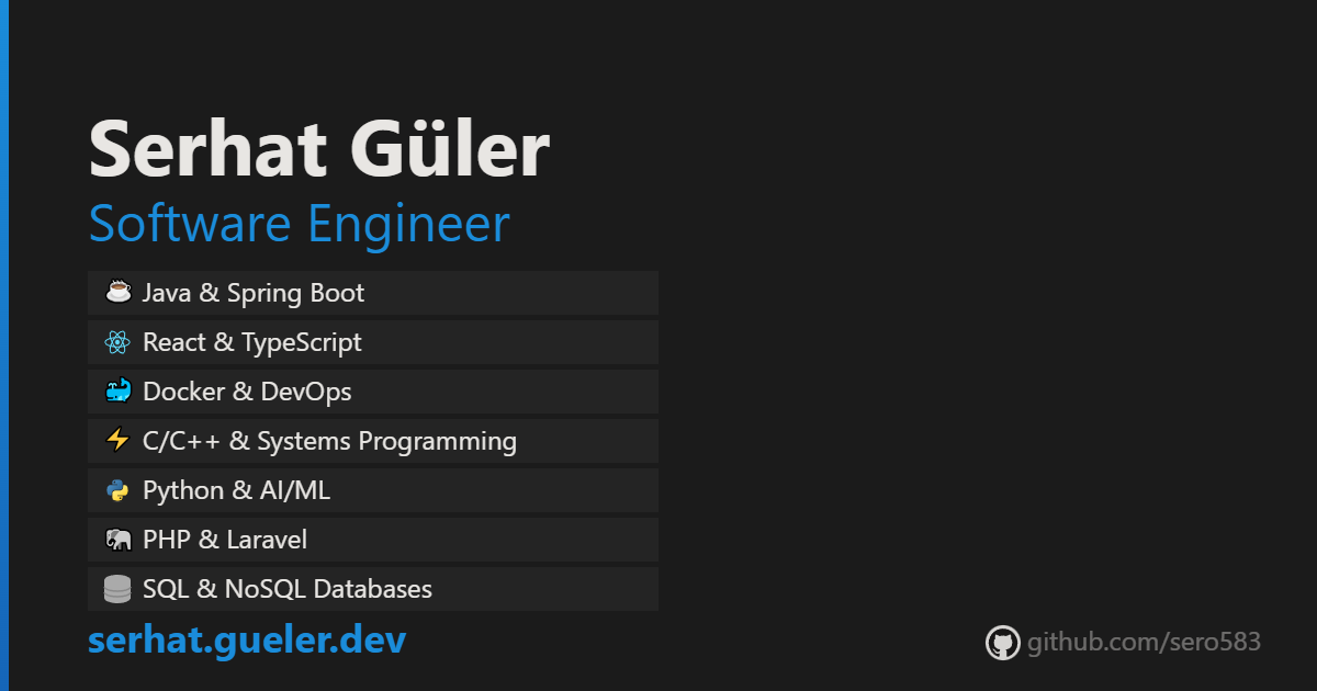 Serhat Güler - Software Engineer | Java, React, Vue, Python, Flutter ...